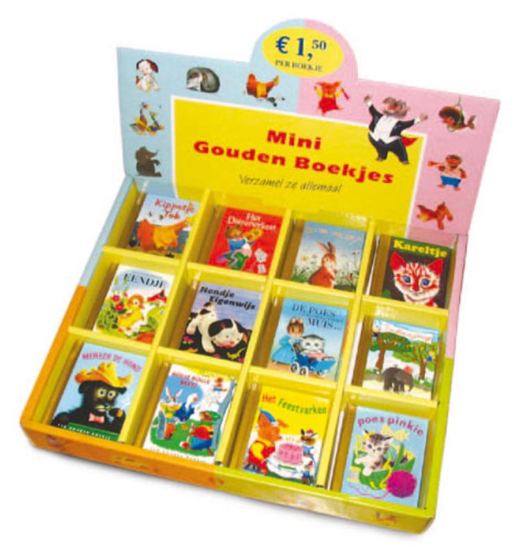 Achterkant van Mini gouden boekjes display 60 ex