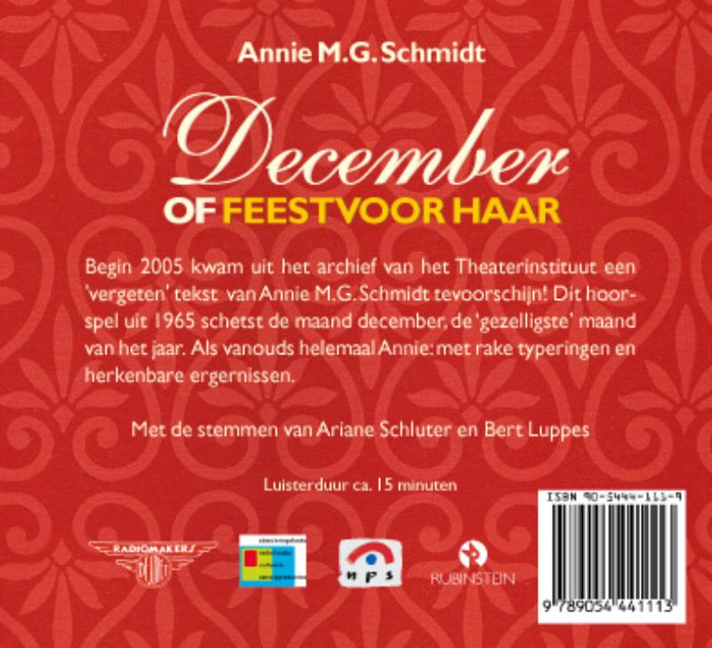 Achterkant van December of feest voor haar 4 ex