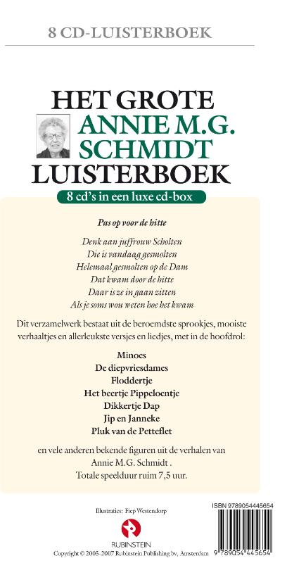 Achterkant van Het grote Annie M.G. Schmidt luisterboek