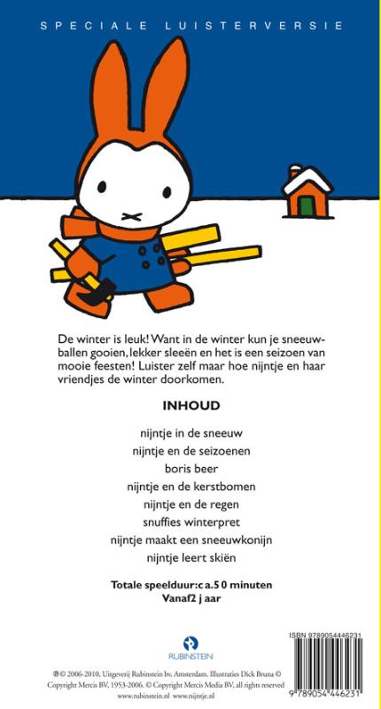 Achterkant van Nijntje in de sneeuw e.a. winterverhalen 1 CD
