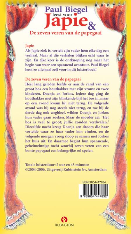 Achterkant van Japie & De zeven veren van de papegaai