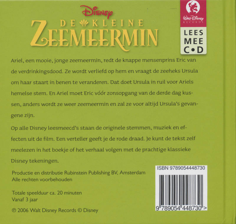 Achterkant van De kleine zeemeermin