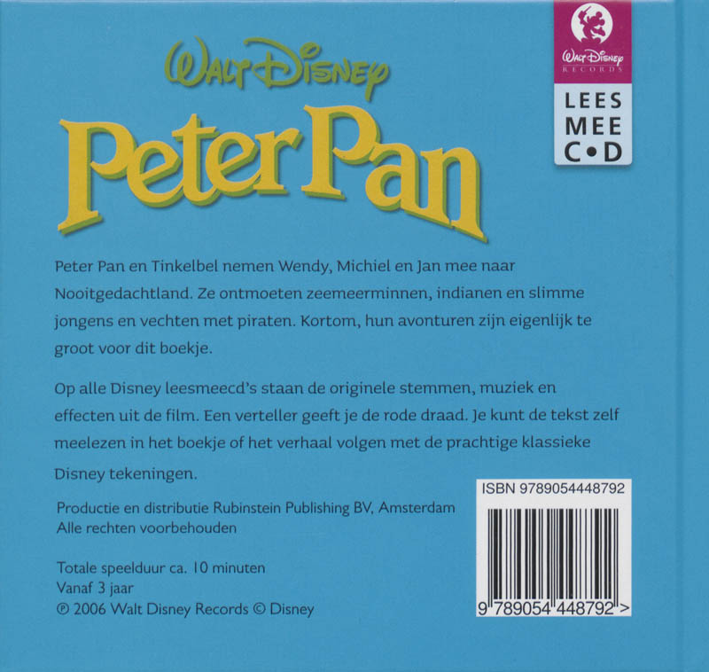 Achterkant van Peter Pan
