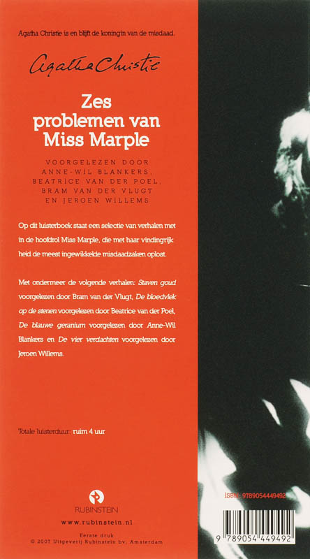 Achterkant van Zes problemen van Miss Marple 3 CD's