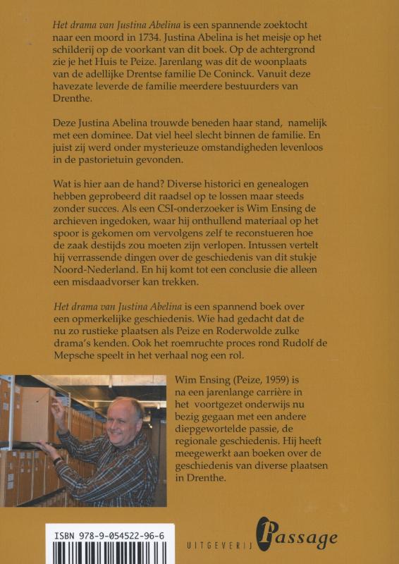 Achterkant van Het drama van Justina Abelina
