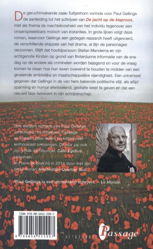 Achterkant van De jacht op de klaproos