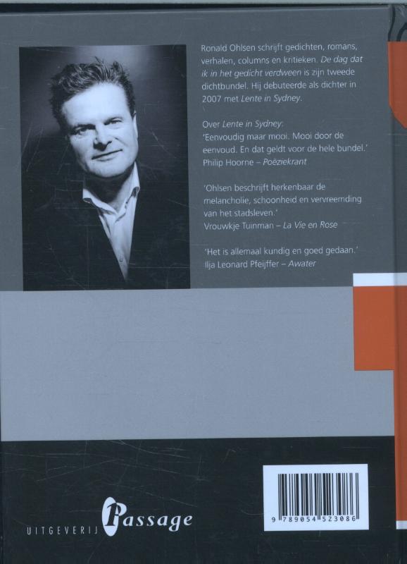 Achterkant van De dag dat ik in het gedicht verdween