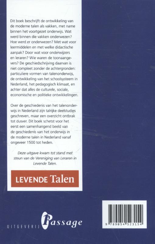 Achterkant van Geschiedenis van het talenonderwijs in Nederland