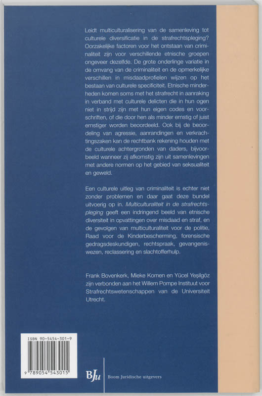 Achterkant van Multiculturaliteit in de strafrechtspleging