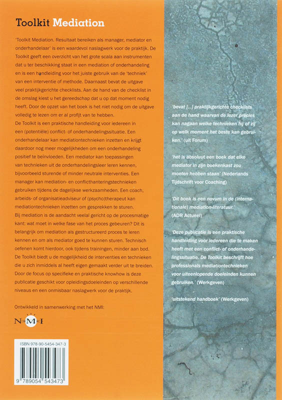 Achterkant van Toolkit Mediation
