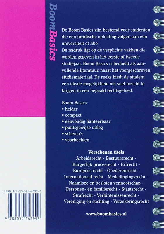 Achterkant van Boom Basics Burgerlijk procesrecht