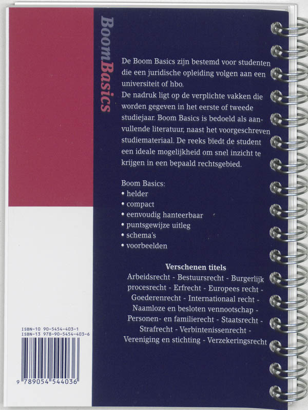 Achterkant van Boom Basics Vereniging en stichting