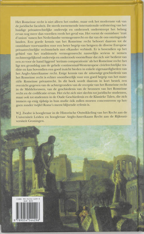 Achterkant van Beknopte geschiedenis van het Romeinse recht