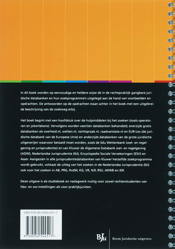 Achterkant van Zoeken in juridische databanken