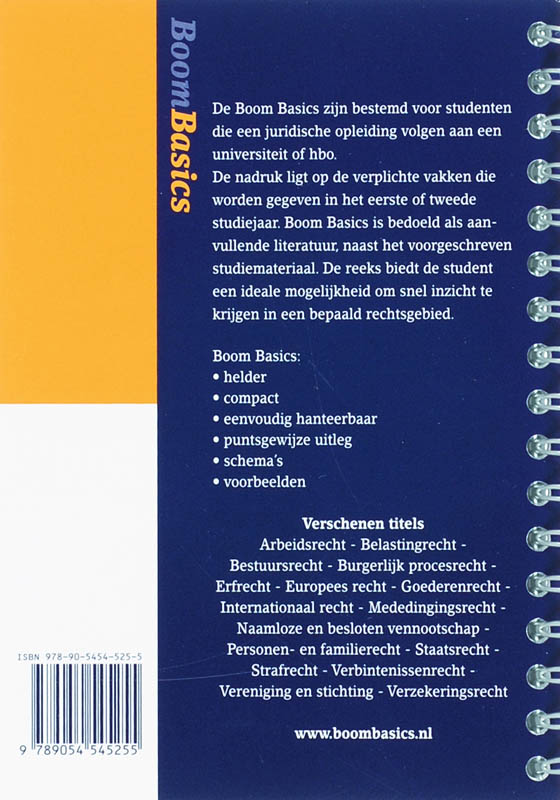 Achterkant van Boom Basics Bestuursrecht