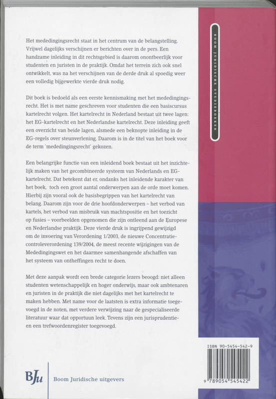 Achterkant van Inleiding mededinginsrecht
