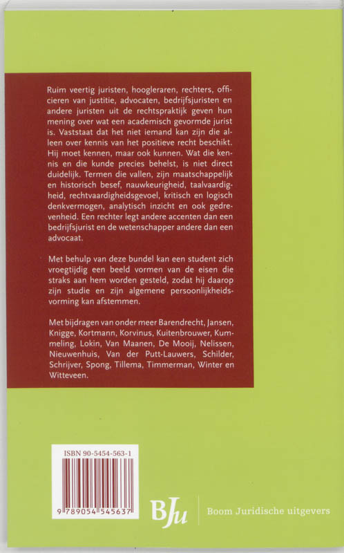 Achterkant van Wat maakt een goed jurist?
