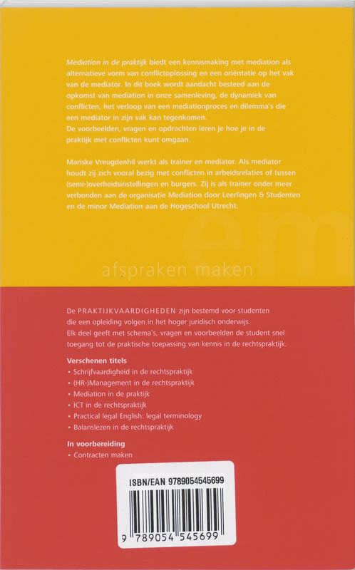 Achterkant van Mediation in de praktijk