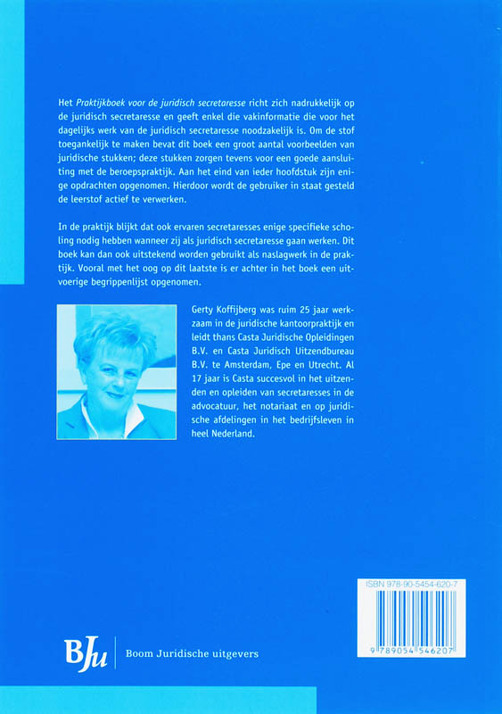 Achterkant van Praktijkboek voor de juridisch secretaresse
