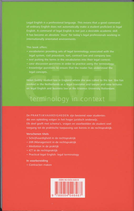 Achterkant van Practical legal English