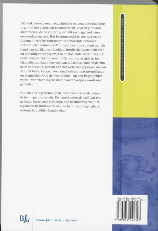 Achterkant van Kern van het bestuursrecht
