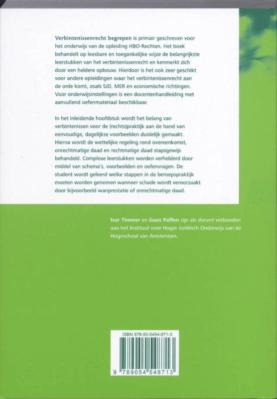 Achterkant van Verbintenissenrecht begrepen