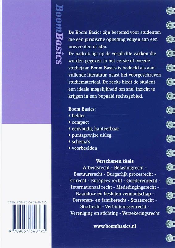 Achterkant van Boom Basics Belastingrecht