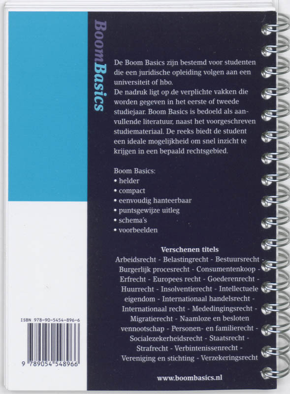 Achterkant van Boom Basics Migratierecht