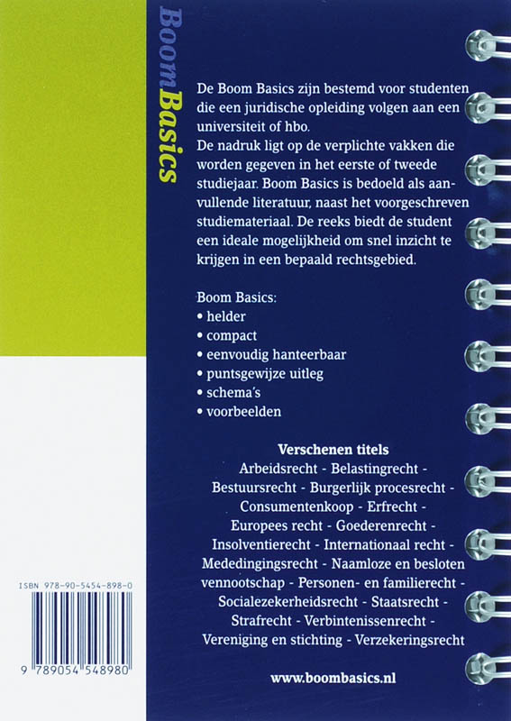 Achterkant van Boom Basics Insolventierecht