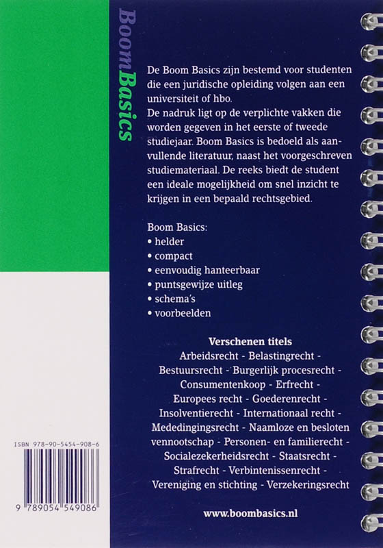 Achterkant van Boom Basics Personen- en familierecht