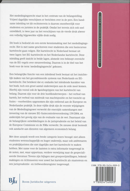 Achterkant van Inleiding mededingingsrecht