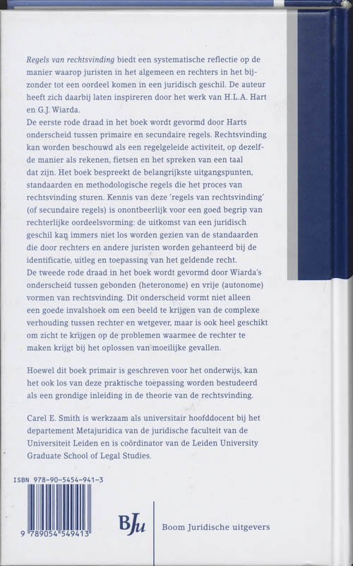 Achterkant van Regels van rechtsvinding