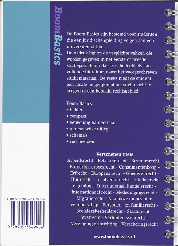 Achterkant van Boom Basics Strafrecht