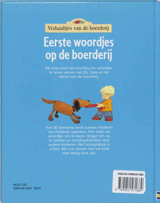 Achterkant van Eerste woordjes op de boerderij