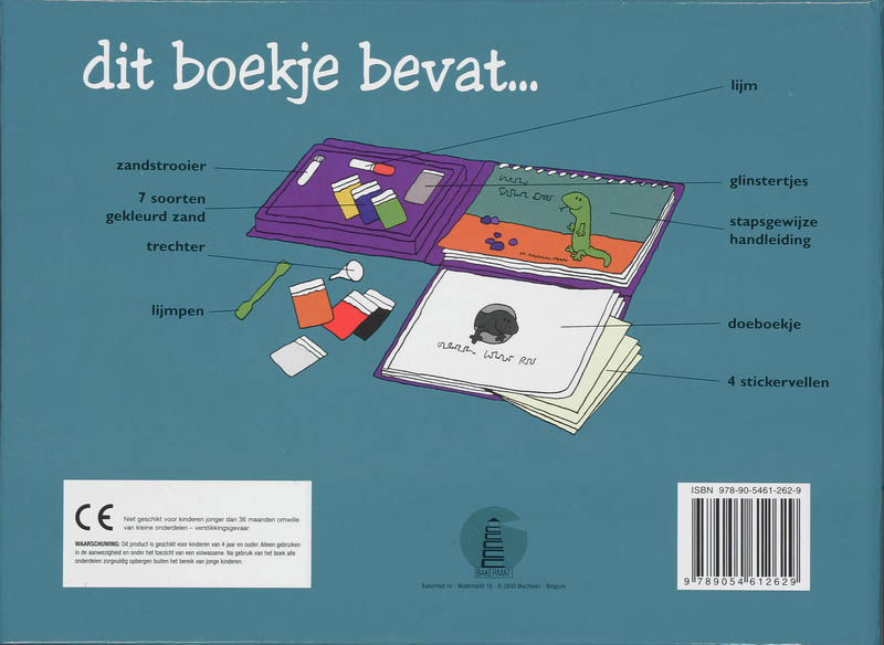 Achterkant van Aan de slag met zand