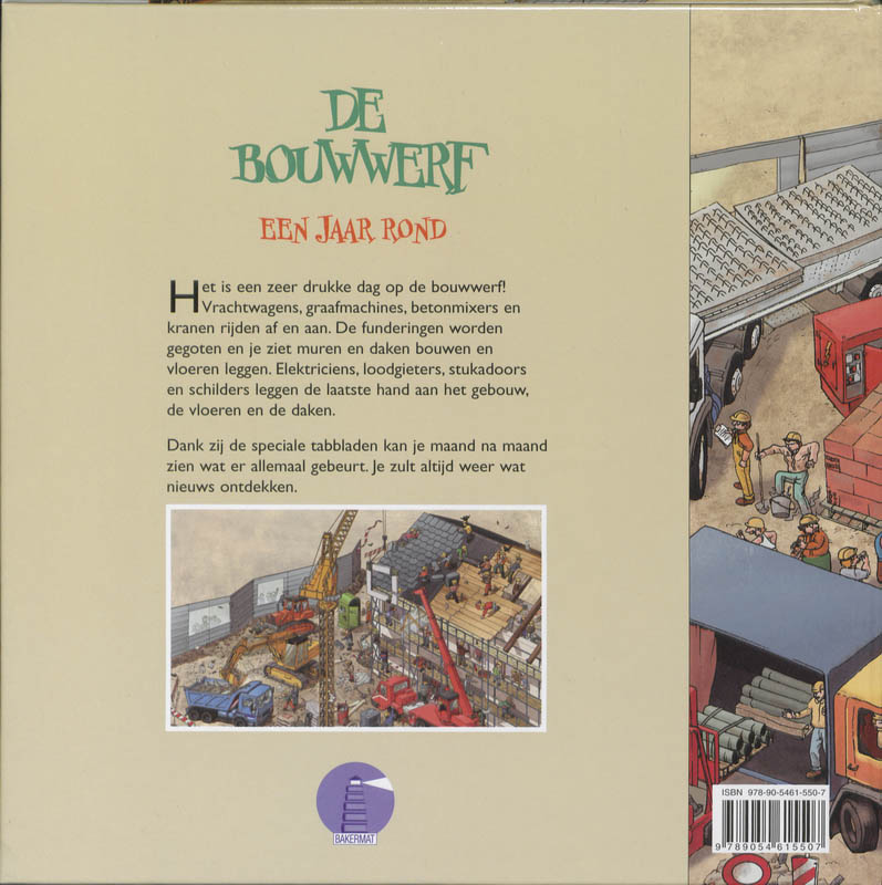 Achterkant van De bouwwerf een jaar rond