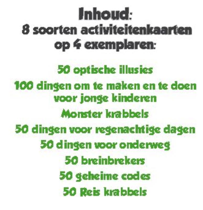 Achterkant van Display activieitenkaarten met topkaart (8 titels 3 per titel)