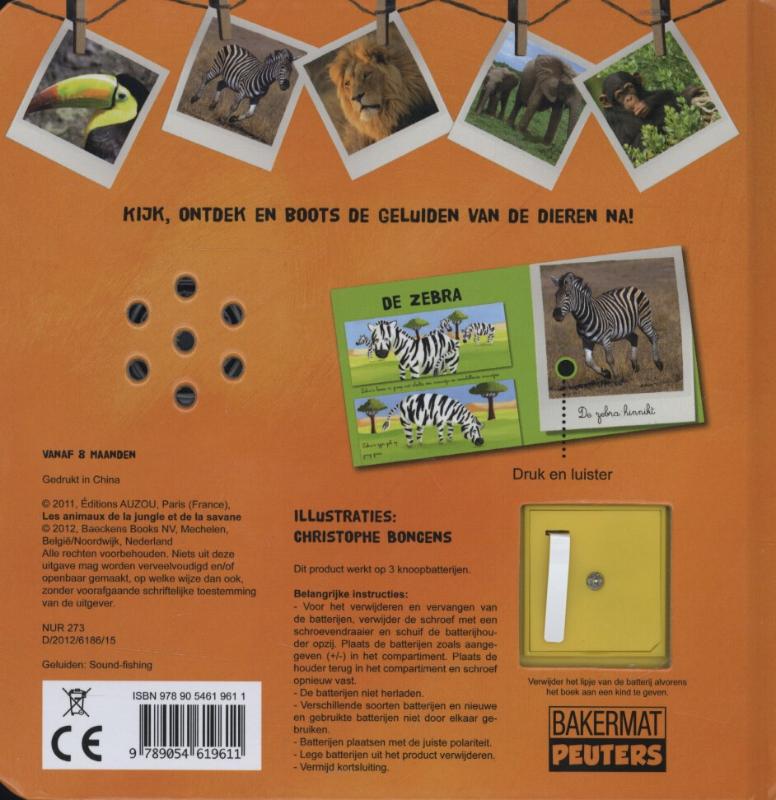 Achterkant van Dieren van de savanne en de jungle
