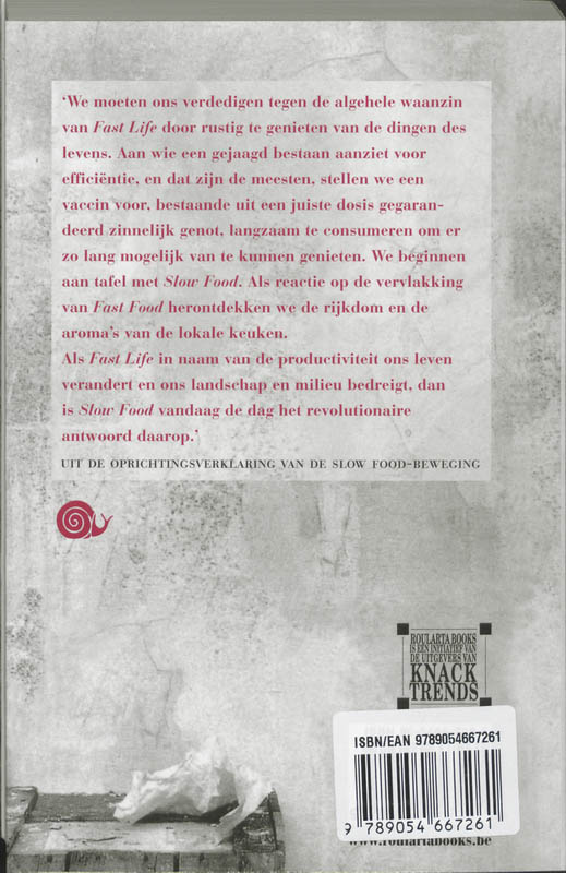 Achterkant van Slow Food