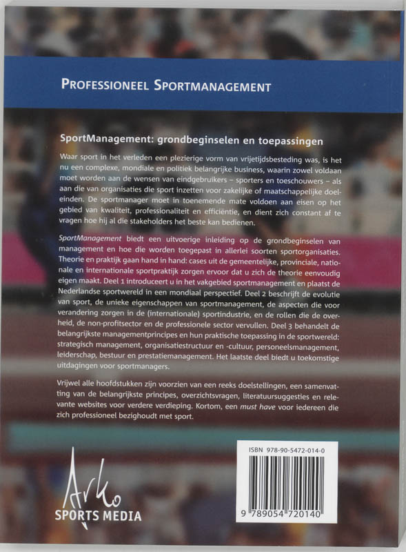 Achterkant van SportManagement