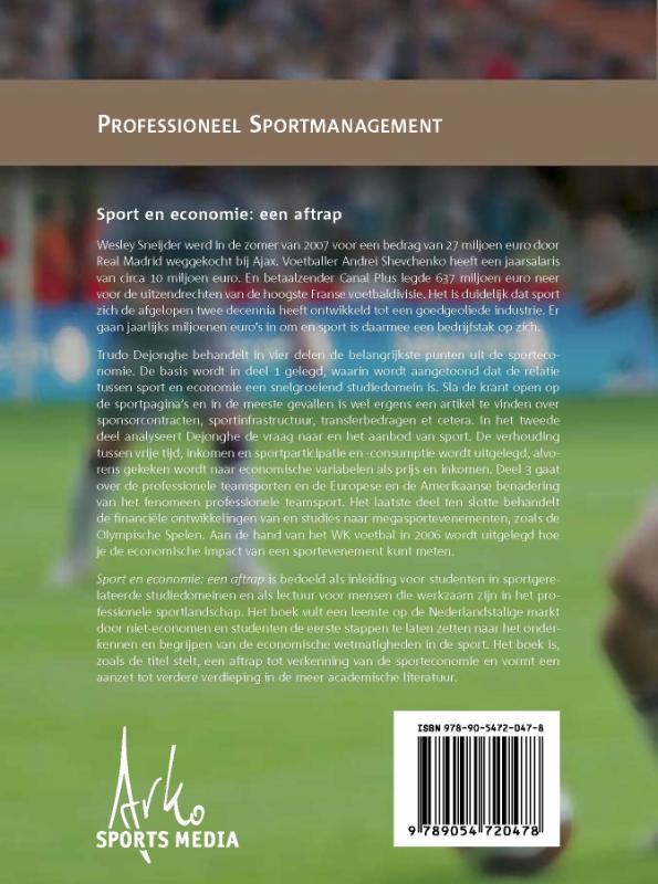 Achterkant van Sport en economie: een aftrap