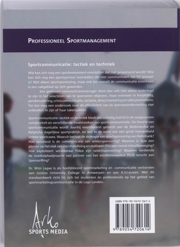 Achterkant van Sportcommunicatie: tactiek en techniek