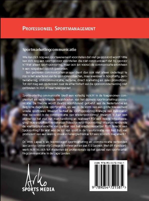 Achterkant van Sportmarketingcommunicatie