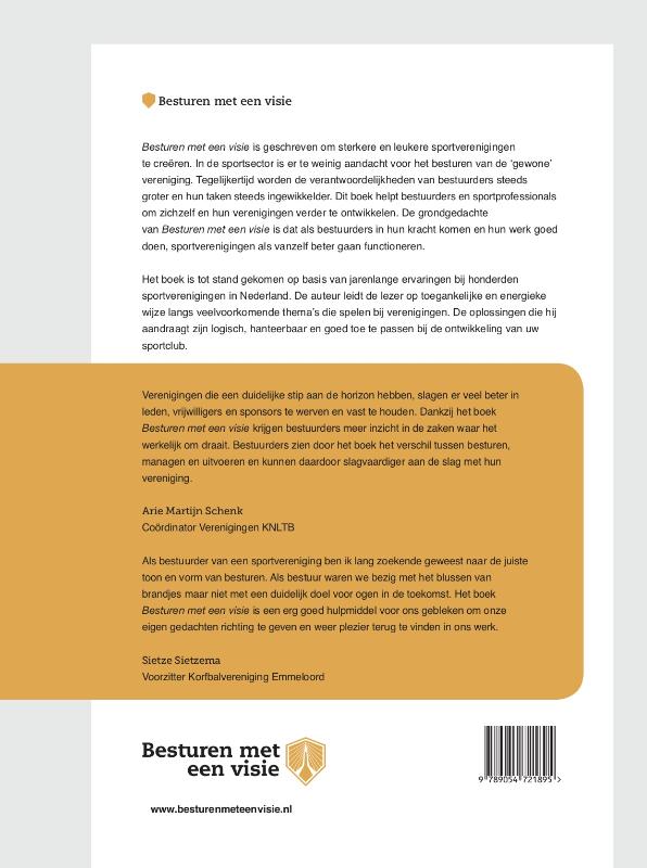 Achterkant van Besturen met een visie