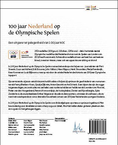 Achterkant van 100 jaar Nederland op de olympische spelen