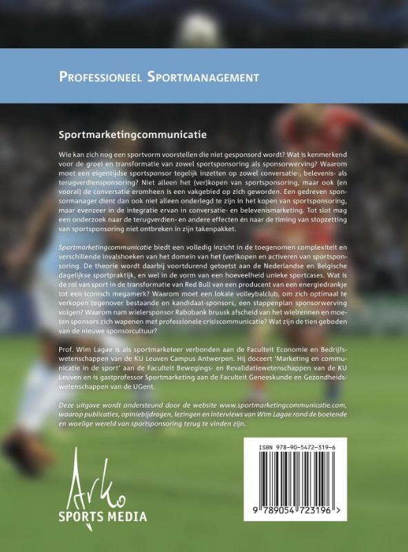 Achterkant van Sportmarketingcommunicatie