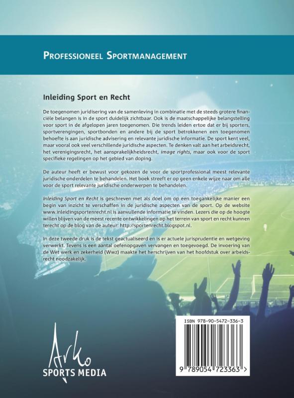 Achterkant van Inleiding sport en recht