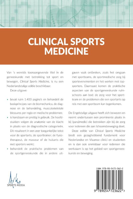 Achterkant van Clinical sports medicine