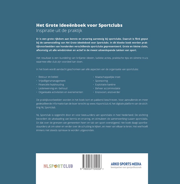 Achterkant van Het grote ideeënboek voor sportclubs