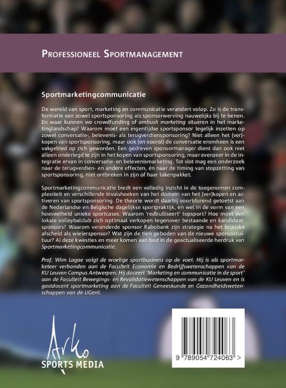 Achterkant van Sportmarketingcommunicatie